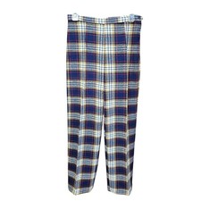 Vintage 70s THICK Plaid Pants Handmade Size Small High Waist Academia Indie