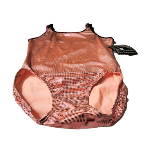 GK Elite Vintage 90s AL Camisole Leotard Pink PIXELATED Shiny Peach Magenta Adult L - Bild 2 von 16
