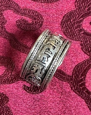 Tibetischer silber Ring mit Mantra, OM Mane Padme Hum, Handarbeit Nepal
