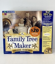 Family Tree Maker Version 5 10-CD Gift Set PC WIN 95/98 Broderbund NEW Sealed