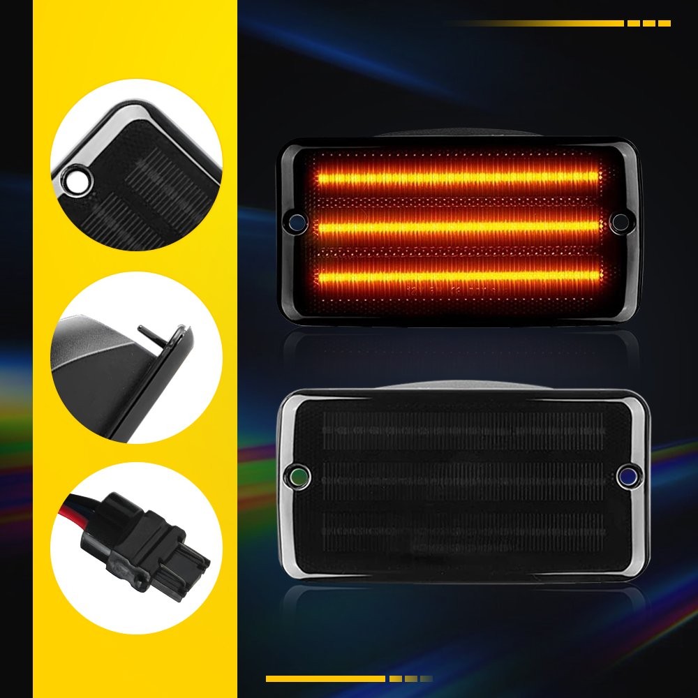 LED Front Fender Side Marker Bumper Signal Lights For 1997-06 Jeep Wrangler TJ A thumbnail 9