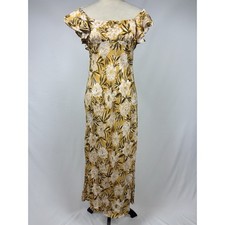 Madewell Angelina Maxi Dress Yellow Chamomile Tea Floral Print Size 0 Ruffle