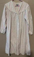 Vintage Lanz Of Salzburg Pink Floral Flannel Nightgown Woman's Size Small