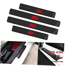 4Pcs/Set,Car Door Sill Plate Protectors,Carbon Fibre Vinyl Reflective Car forSI