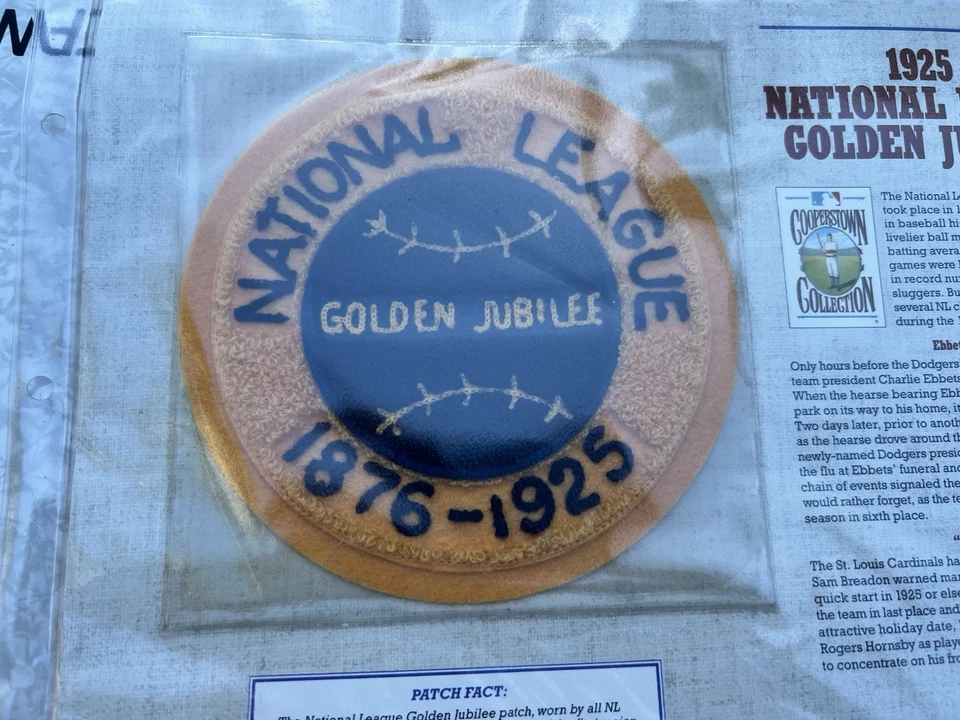 Willabee & Ward Copperstown Collection 1925 National League Gold Jubilee Patch. - Image 2 of 2