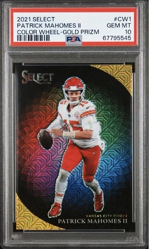 2021 Panini Select Color Wheel Patrick Mahomes II Gold Prizm CW-1 PSA 10 /10