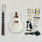 DIY  6 String LP Electric Guitar Kit Unfinish Quited  Maple Top Golden Part