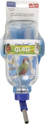 Lixit Glass Water Bottles for Small Animals and Birds (16Oz)