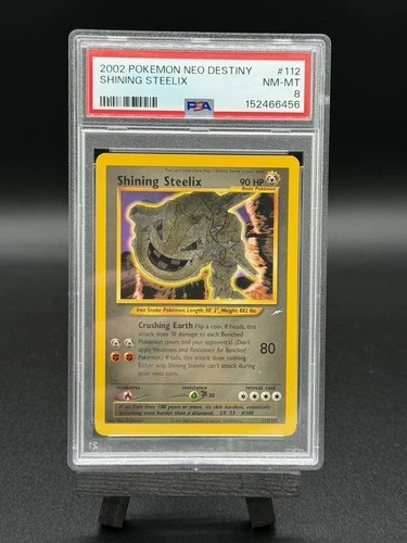 2002 POKÉMON SHINING STEELIX NEO DESTINY #112 HOLO - NEW CERT - NM/MINT PSA 8