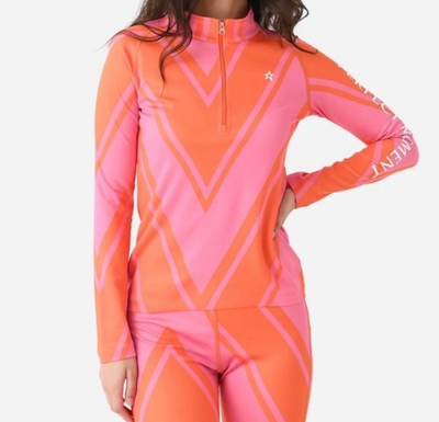 #ad Perfect Moment Women’s Thermal Half Zip In Chevron Print SZ XS NWT $90.00