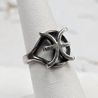 Vintage Hand Made Sterling Silver Pisces Zodiac Ring 925 Artisan Made Size 6.5