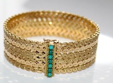 18k Gold  Bracelet With Turquoise 81 grams