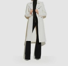 $4500 TOM FORD Womens White Wool Twilled Zip-...