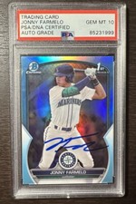 2023 Bowman Chrome Jonny Farmelo Sky Blue Refractor PSA 10 Auto Signed BDC-177 