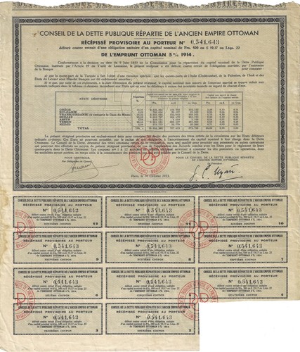 3 x Conseil de la Dette Publique Repartie de L`Ancien Empire Ottoman - Picture 3 of 4