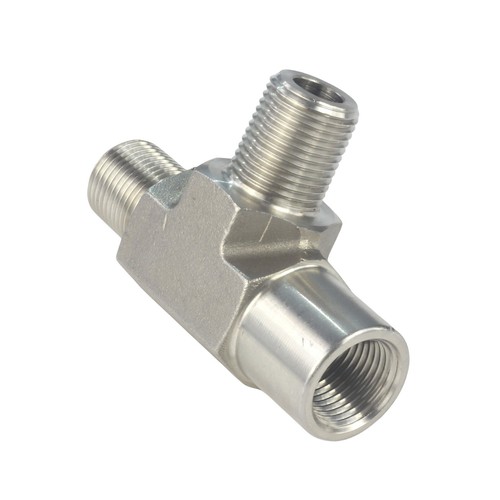 3/8" FORGED Pipe Fitting NPT Tee MNPT x MNPT x FNPT Stainless Steel 304 - Picture 8 of 8