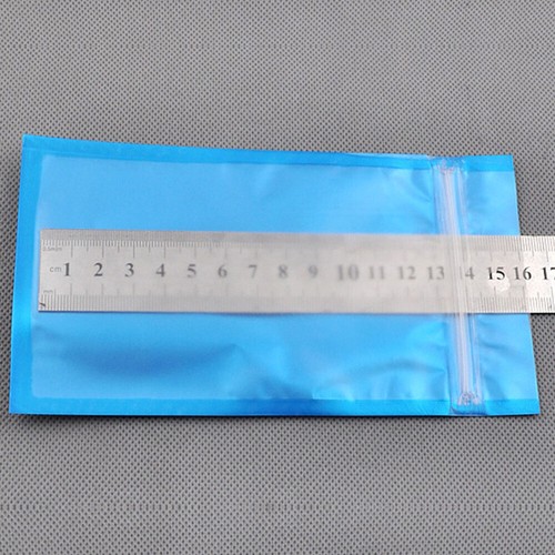 100 bolsas planas QuickQlick™ transparentes/azules/plateadas con orificio colgante en una variedad de tamaños - Imagen 3 de 4