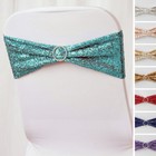 Spandex Sequined CHAIR SASHES Bows Ties Wedding Reception Decorations Dinner
