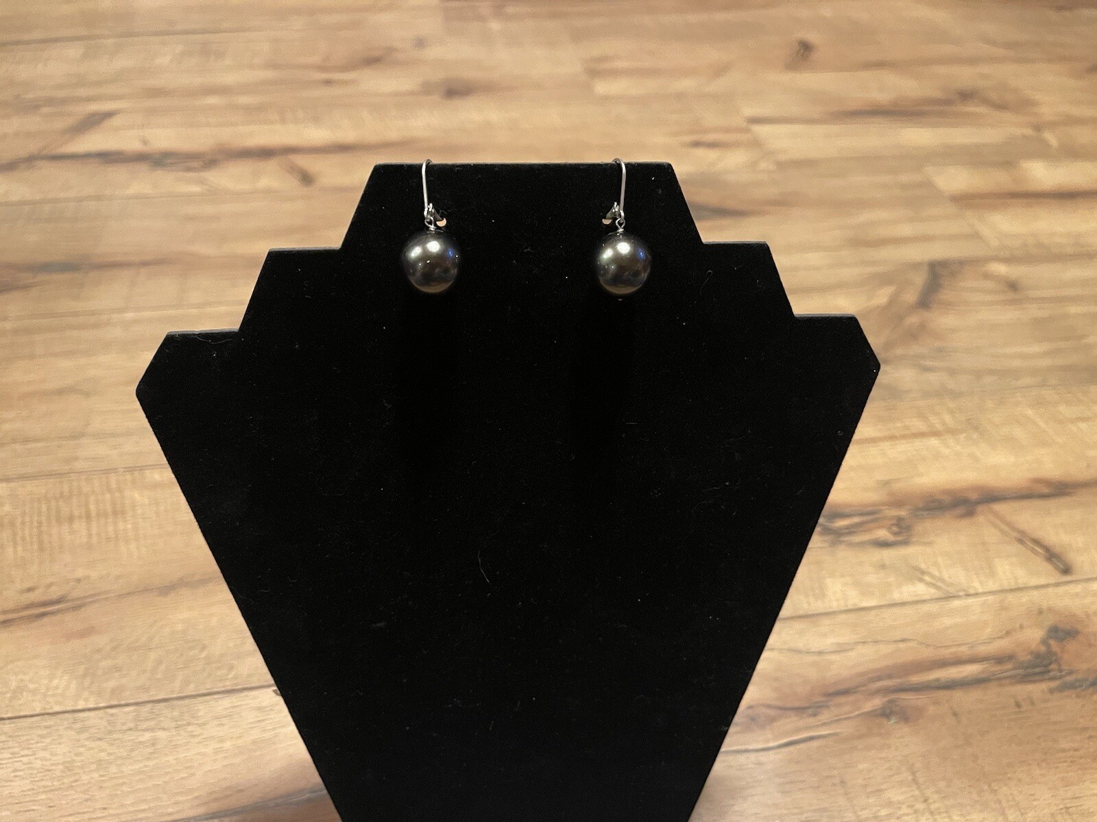 Solid Sterling Silver 925 Leverback Dark Silver P… - image 1