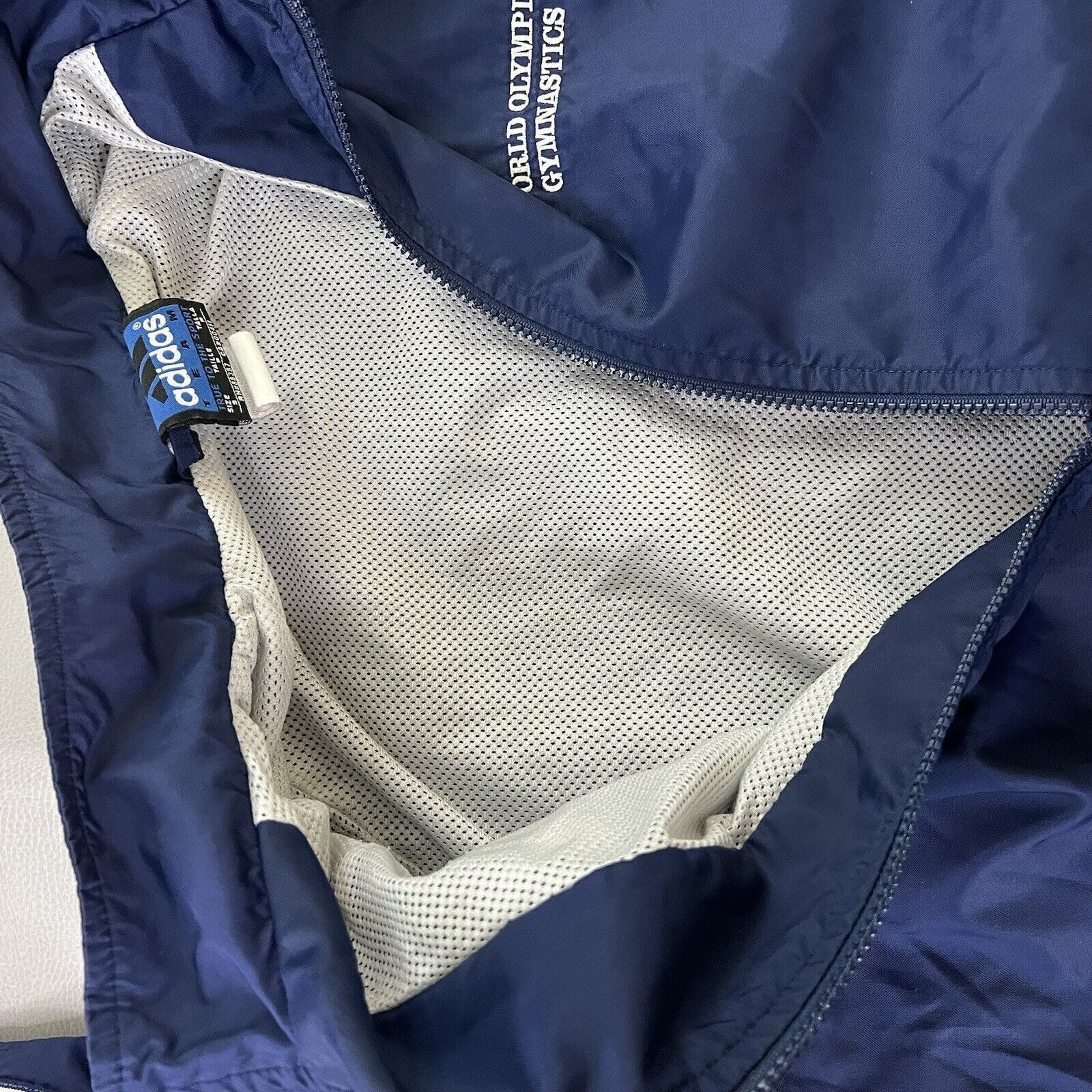VTG Adidas Olympic Team Men Blue Zip Track Windbreaker Gym Jacket Coat-SM-0325 thumbnail 12