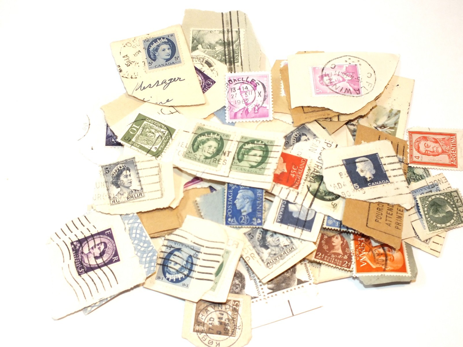 Vintage Postage Stamps Cancelled Foreign Stamps People Lot of 100 Junk