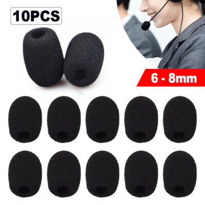 10 Stück Mini Schwamm Schaum Mikrofon Headset Schwamm Windschutz Mikrofon Abdeckung 6-8 mm