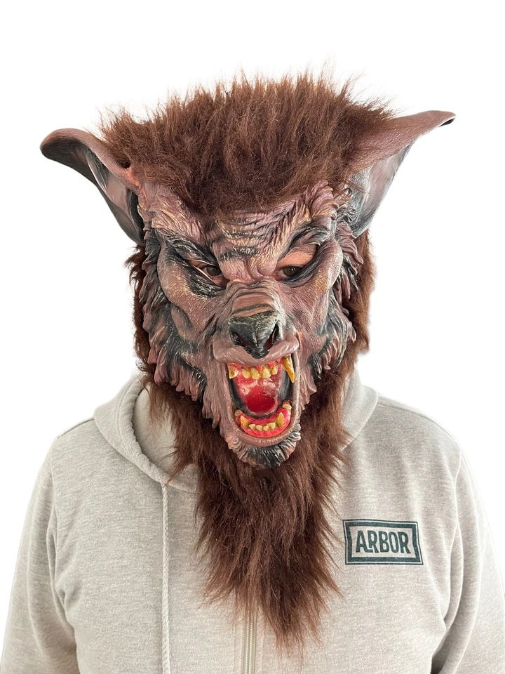 Vintage Wolfman Adult Mask Latex Rubber Scary Werewolf Monster Party Halloween - Image 2 of 4