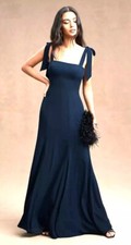 Anthropologie BHLDN NWT Clara Shoulder Tie Square Neck Georgette Gown, Size 10