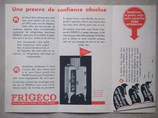 🔵 DÉPLIANT CARTE POSTALE 6 PAGES 1933 FRIGÉCO RÉFRIGÉRATEUR ÉLECTRIQUE