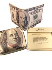 US New 100 Hundred Dollar Bill Bi-Fold Men's Leather Wallet Printed In Gift Box