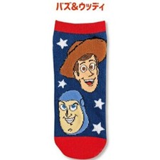 Disney Kids Socks Toy Story Woody and Buzz Cotton Blend Elastic 20-24cm JP