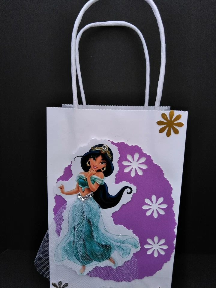 Princesa Jazmín Inspirado Disney Niña Cumpleaños Caramelo Regalos Bolsas o Cajas. Foto 3 de 4