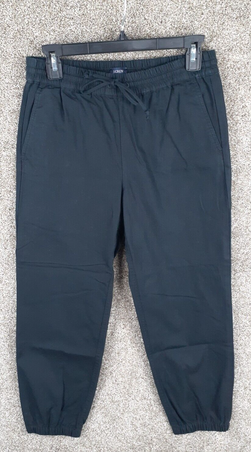 J Crew Womens Black Lightweight Cotton Twill Jogger Pull On Casual Pants