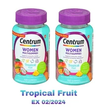 Centrum Women Multigummies Vitamins - Tropical Fruit Flavor, (2) 100 ct, EX 2/24