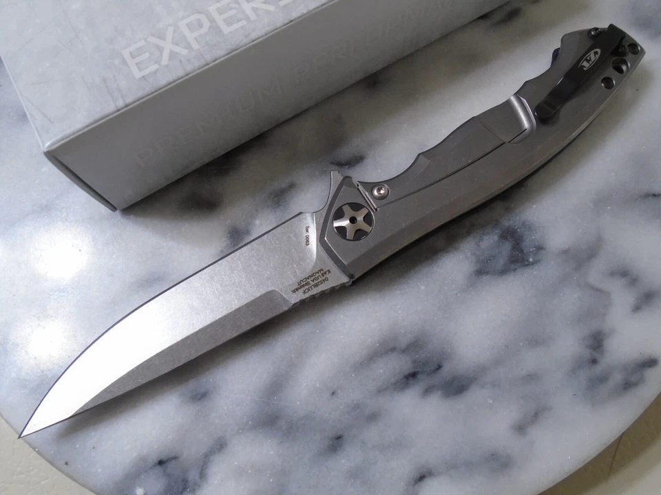 Zero Tolerance Large Sinkevich KVT Pocket Knife 0452BLUCF Titanium Magnacut CF - Image 4 of 4