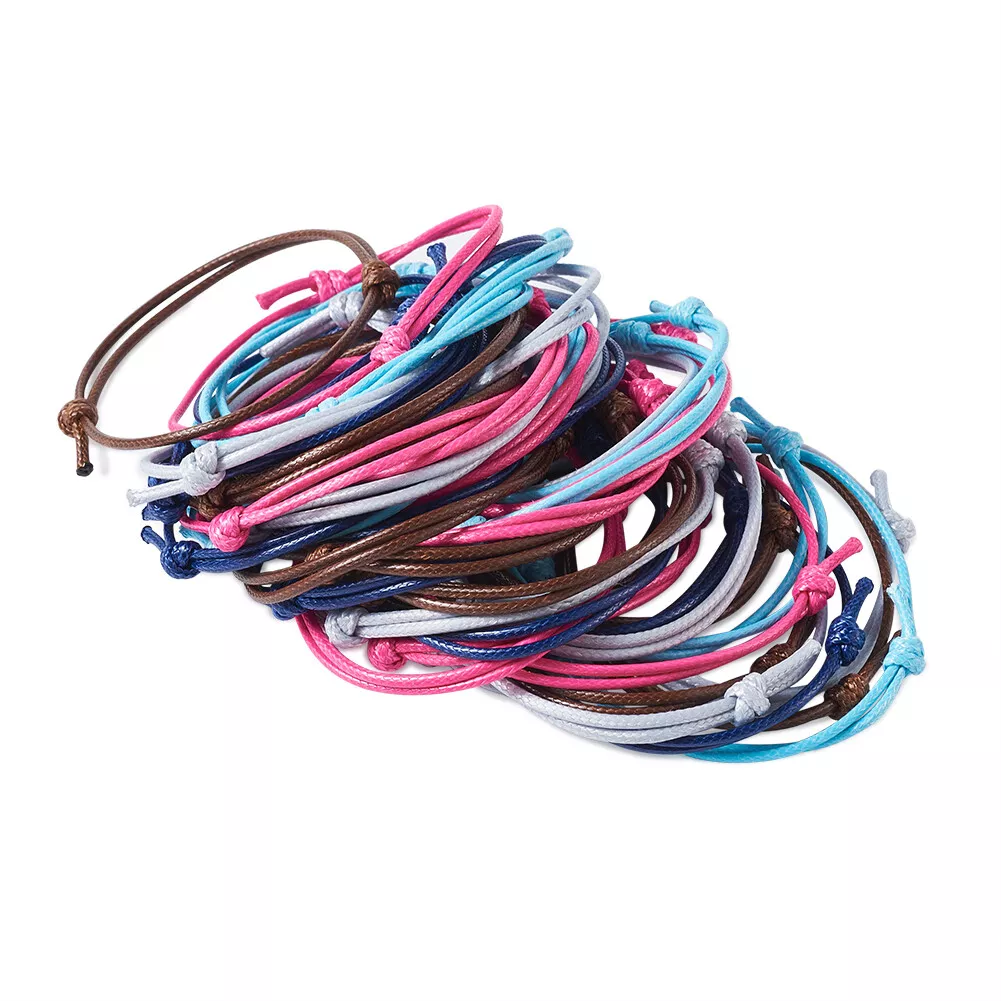50xAdjustable Korean Waxed Polyester Cord String Bracelet Making Jewelry Making