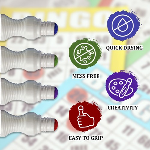 480 x Rotuladores Tinta Sin Goteo Jumbo Bingo Dabbers Juego Familiar Noche Compra a Granel - Imagen 3 de 24