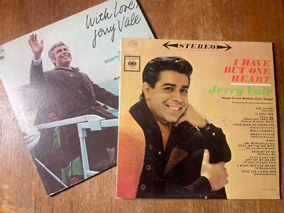 2 Jerry Vale LP's With Love & I Have But One Heart Vinyl 1969, 1962 VG