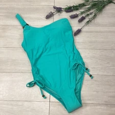 NWOT Maree Maree One Shoulder One Piece Swimsuit Aqua  Women’s 4