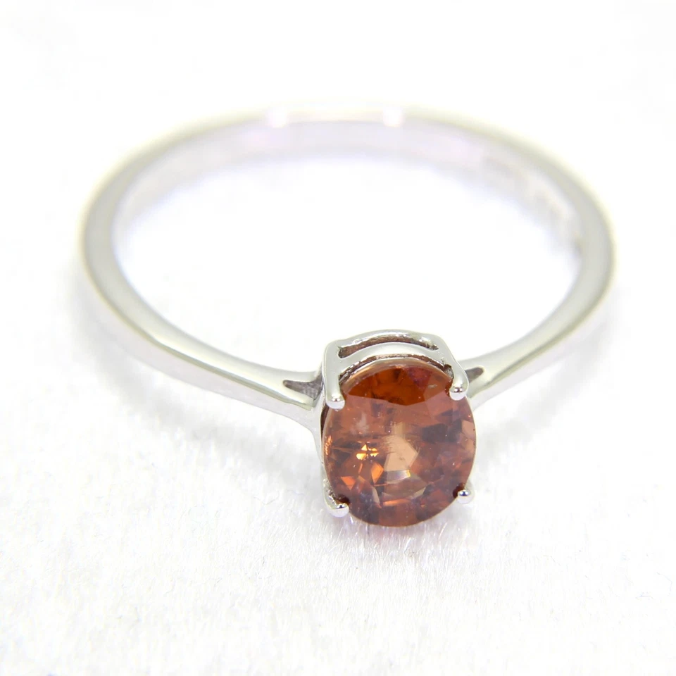Stunning Cinnamon Zircon 9ct White Gold ring size R 1/2 ~ 9 — 第 4/4 张图片