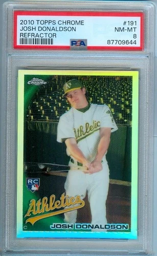2010 Topps Chrome JOSH DONALDSON Rookie Refractor #191 A's PSA 8