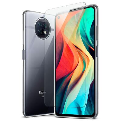 Handy Hülle für Xiaomi Redmi Note 9T Silikon Case Schutz Bumper mit Panzerfolie