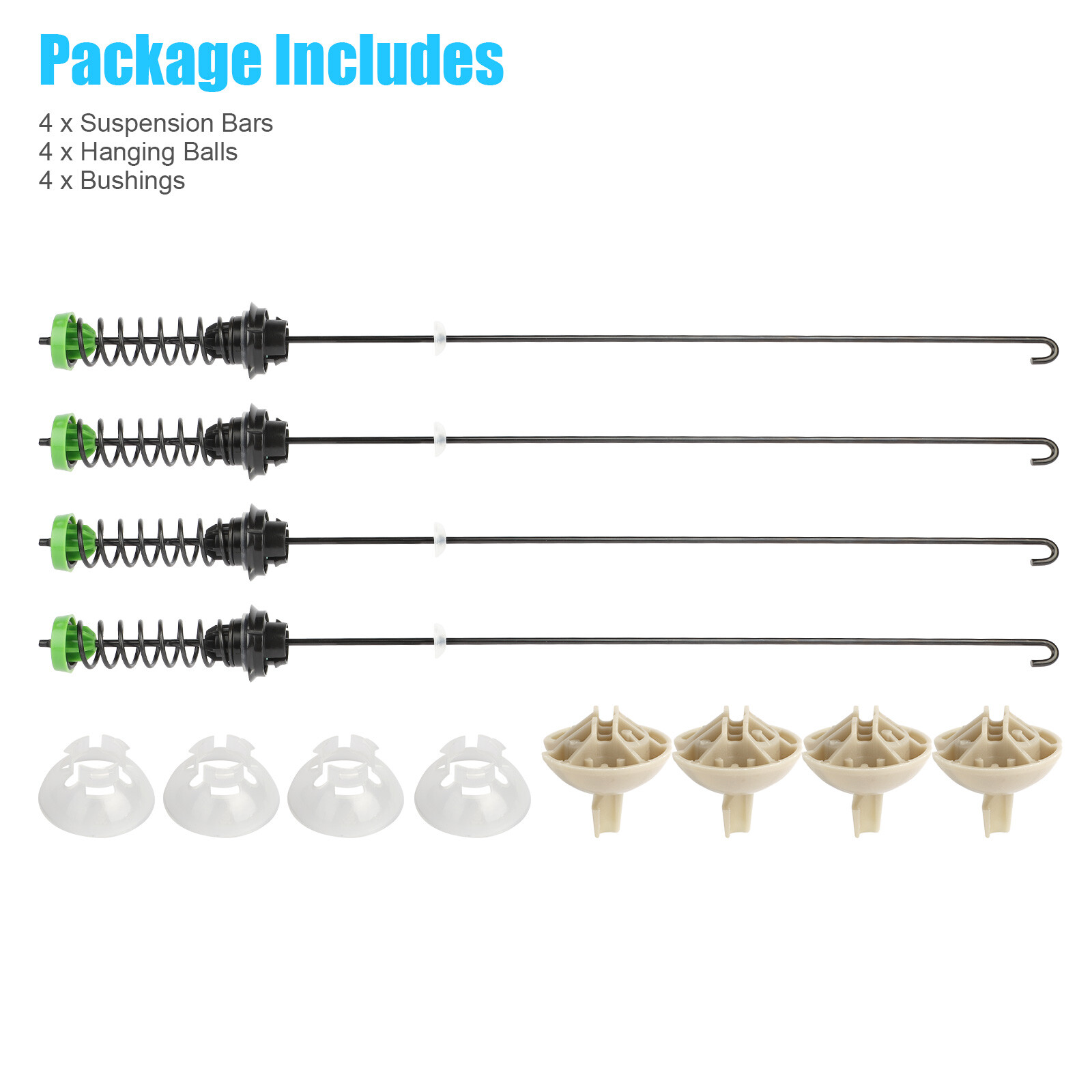 4PCS W11130362 Washer Suspension Rod Kit For Whirlpool WTW5000DW