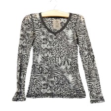 Energie Womens V Neck Top White Black Colorfu...