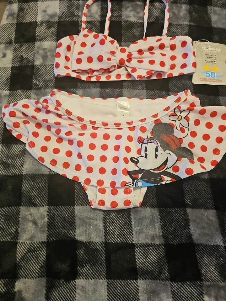 Disney Store Minnie Mouse Traje de Baño Rojo Lunares 2 Piezas Traje de Baño 5/6 Foto 3 de 4