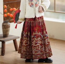 Hanfu Girls' dragon embroidery horse-face skirt Chinese Traditional Dresses Kids