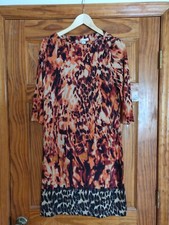EMMA & MICHELE Animal Print Multi Polyester 3/4 Sleeve Dress, size S