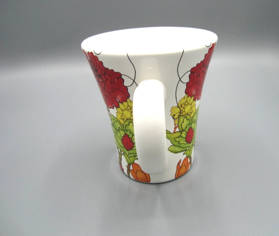 Caneca de chá floral multicolorida branca internacional certificada 14 oz (266) - Imagem 4 de 4