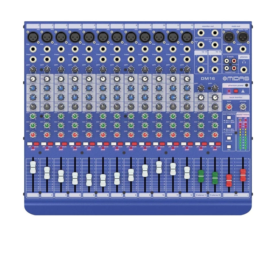 Midas DM16 16 Input Analogue Live and Studio Mixer with Midas Microphone Prea... - Image 2 of 4