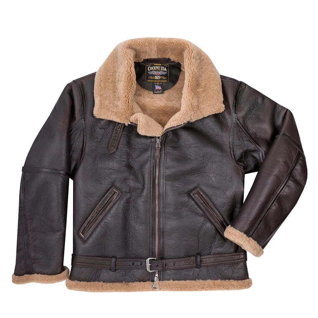 Sheepskin store bomber jacket